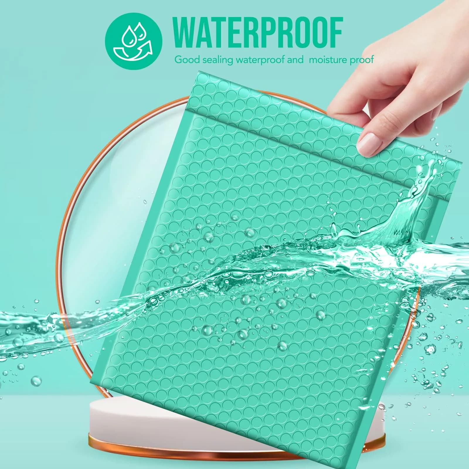 Fuxury Teal Bubble Mailers 8.5x12 Inch (40 Pack) | USA Import for Small Business Packaging - view 5