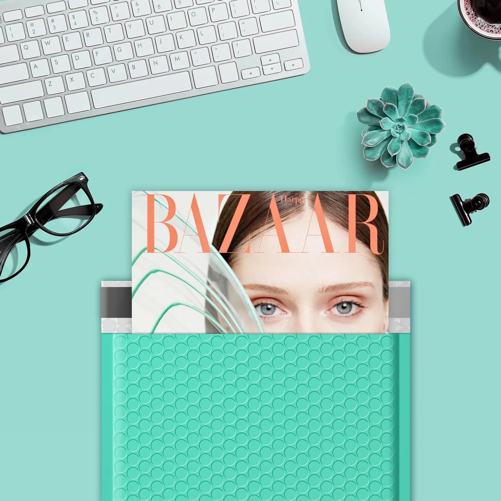 Fuxury Teal Bubble Mailers 8.5x12 Inch (40 Pack) | USA Import for Small Business Packaging - view 7