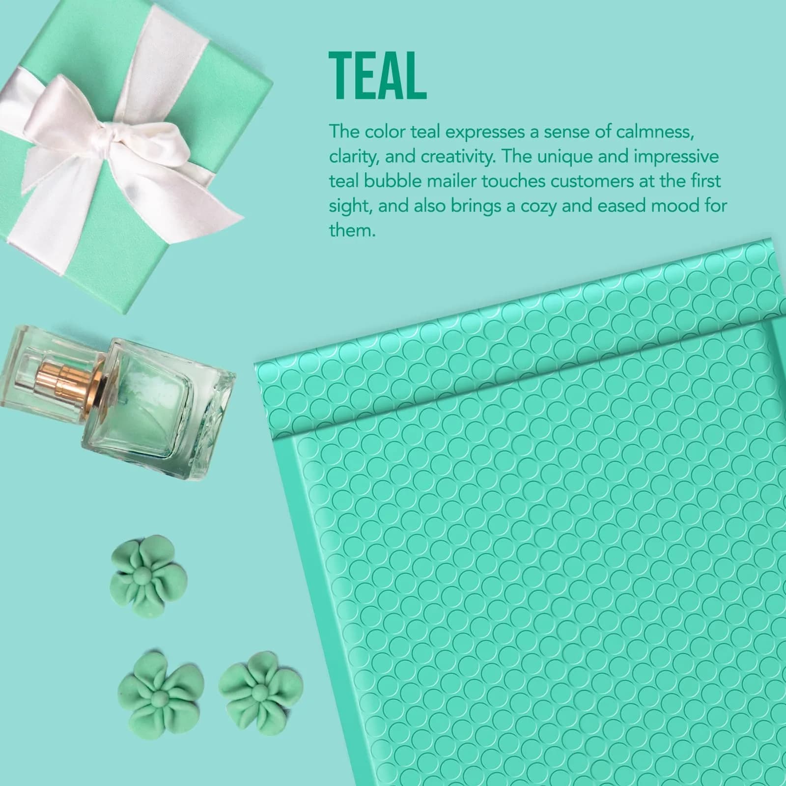Fuxury Teal Bubble Mailers 8.5x12 Inch (40 Pack) | USA Import for Small Business Packaging - view 8