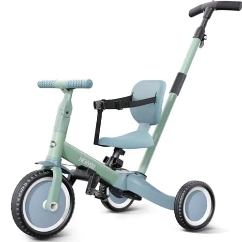 newyoo TR007 5-in-1 Toddler Tricycle & Balance Bike Green | ASTM & EN188 Approved thumbnail 1