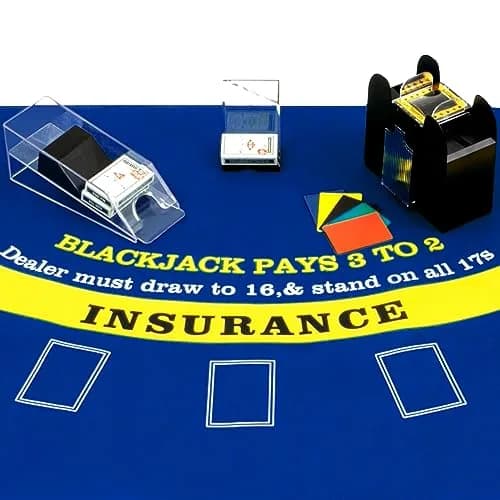 Aoriher Blackjack Game Combo Set | 6 Deck Automatic Shuffler Felt Table for Casino & Family Fun thumbnail 4