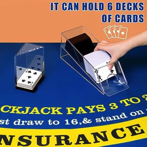 Aoriher Blackjack Game Combo Set | 6 Deck Automatic Shuffler Felt Table for Casino & Family Fun thumbnail 5