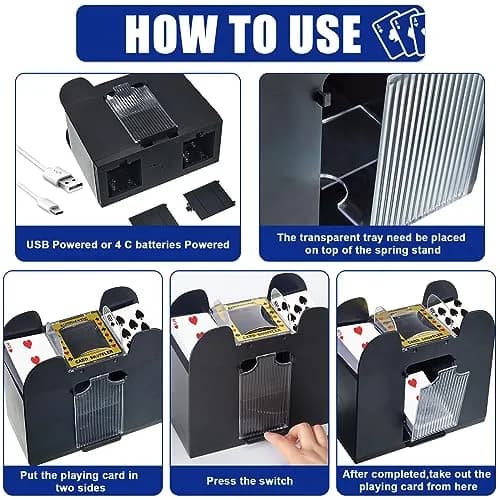 Aoriher Blackjack Game Combo Set | 6 Deck Automatic Shuffler Felt Table for Casino & Family Fun thumbnail 7