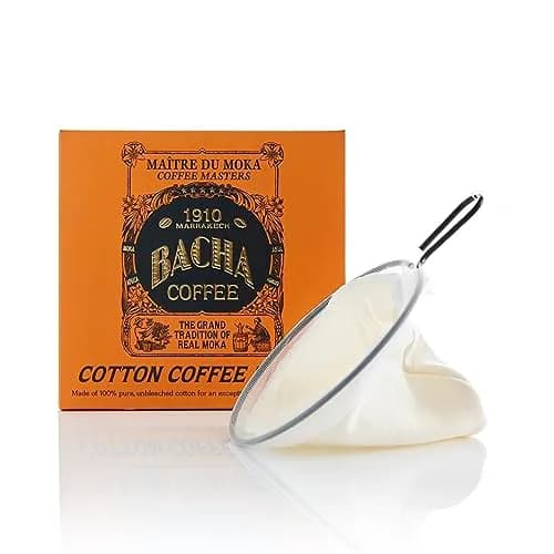 Bacha Coffee 100% Cotton Reusable Coffee Filter 125mm (4 fl oz) | Basket Filter for Pour-Over Coffee thumbnail 1