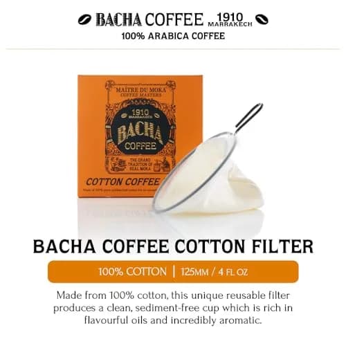 Bacha Coffee 100% Cotton Reusable Coffee Filter 125mm (4 fl oz) | Basket Filter for Pour-Over Coffee thumbnail 2