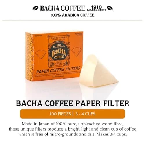 Bacha Coffee Paper Coffee Filters - Large, 100 Count (3-4 Cups) | Made in Japan, Unbleached Wood Fibre thumbnail 2