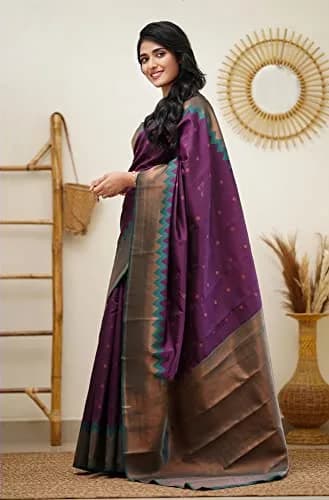 Avantika Fashion Women's Soft Silk Saree with Blouse Piece | Kanjivaram, Free Size, Elegant & Comfortable thumbnail 4