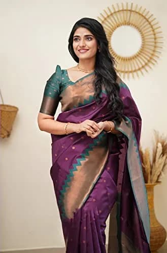 Avantika Fashion Women's Soft Silk Saree with Blouse Piece | Kanjivaram, Free Size, Elegant & Comfortable thumbnail 5