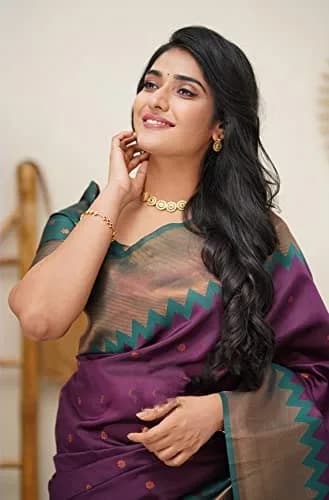 Avantika Fashion Women's Soft Silk Saree with Blouse Piece | Kanjivaram, Free Size, Elegant & Comfortable thumbnail 6