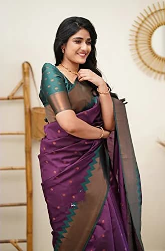Avantika Fashion Women's Soft Silk Saree with Blouse Piece | Kanjivaram, Free Size, Elegant & Comfortable thumbnail 7