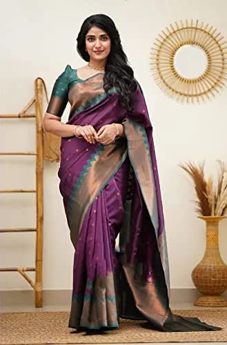 Avantika Fashion Women's Soft Silk Saree with Blouse Piece | Kanjivaram, Free Size, Elegant & Comfortable thumbnail 2