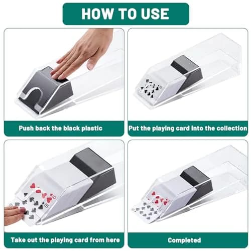 Honoson 8 Deck Blackjack Shoe and Discard Tray Set | Clear Acrylic Casino Game Accessories thumbnail 7