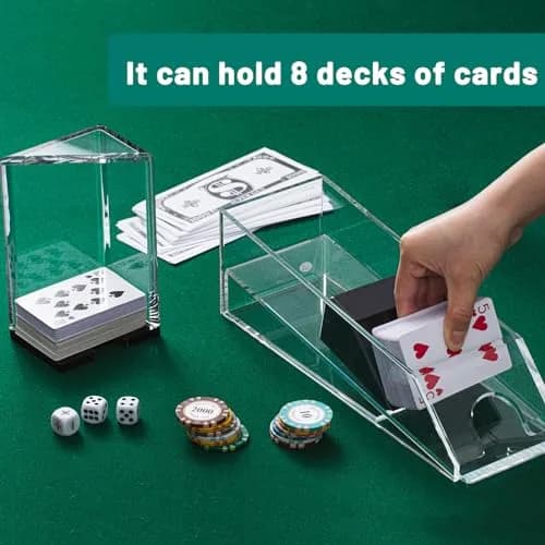 Honoson 8 Deck Blackjack Shoe and Discard Tray Set | Clear Acrylic Casino Game Accessories thumbnail 3
