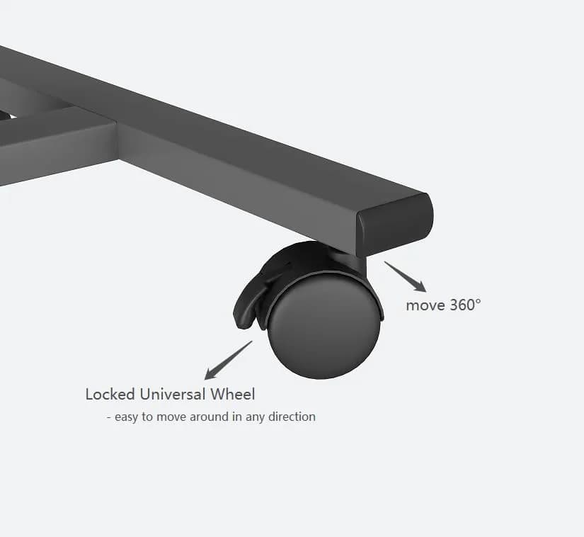 Furist Adjustable Laptop Desk with Mouse Pad on Wheels, 23.75"-35.4" Height Range | Modern Graphite Grey thumbnail 6