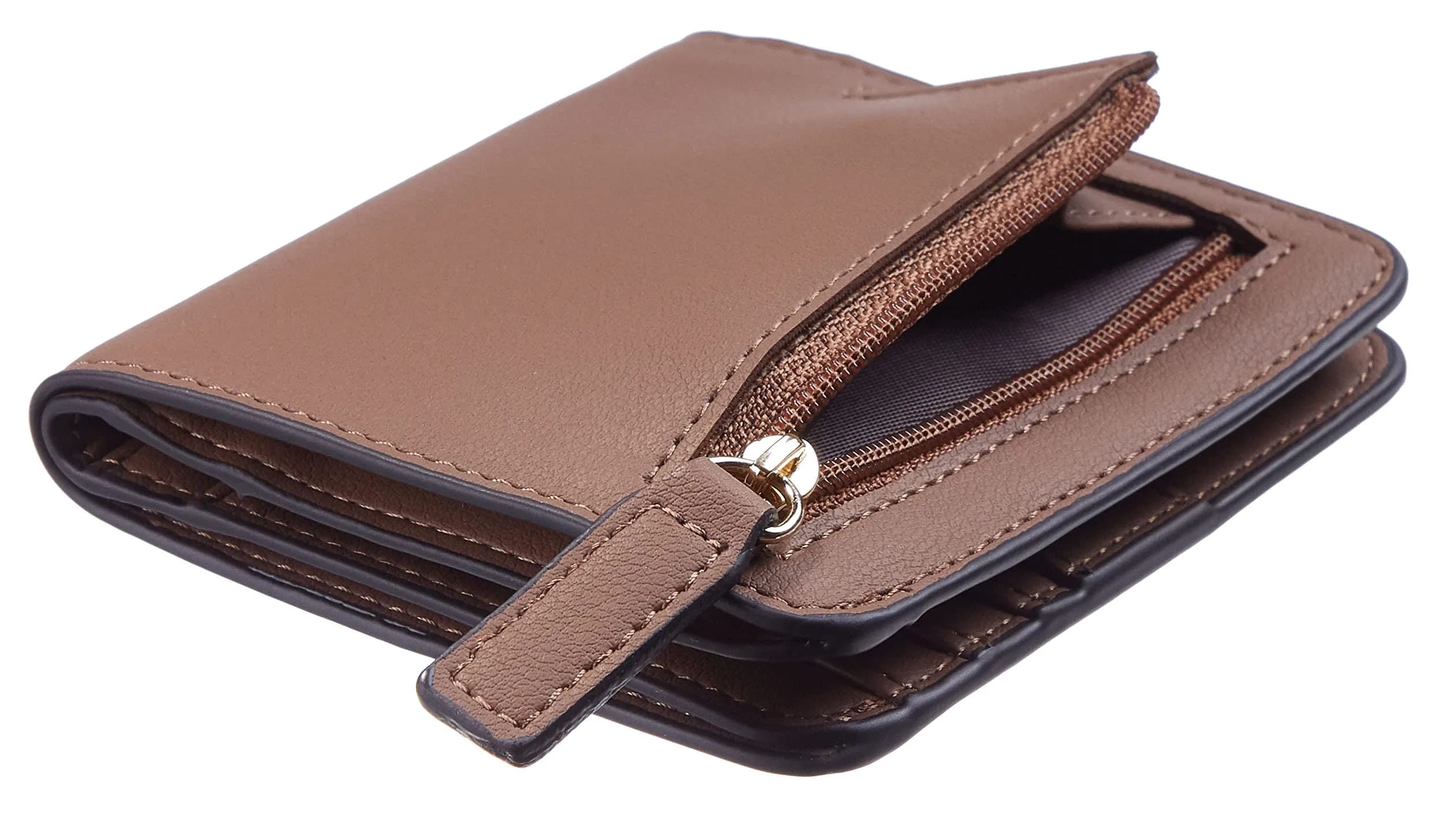 Toughergun Women's Slim RFID Blocking Leather Wallet with Clear ID Window - Compact Bifold Mini Purse thumbnail 2