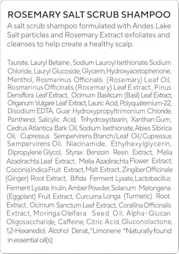 AROMATICA Rosemary Salt Scrub Shampoo 300ml (10.5 oz) | Exfoliates Scalp for Healthy Hair thumbnail 8