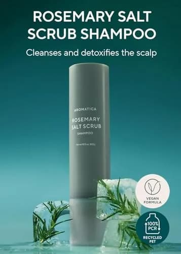 AROMATICA Rosemary Salt Scrub Shampoo 300ml (10.5 oz) | Exfoliates Scalp for Healthy Hair thumbnail 2