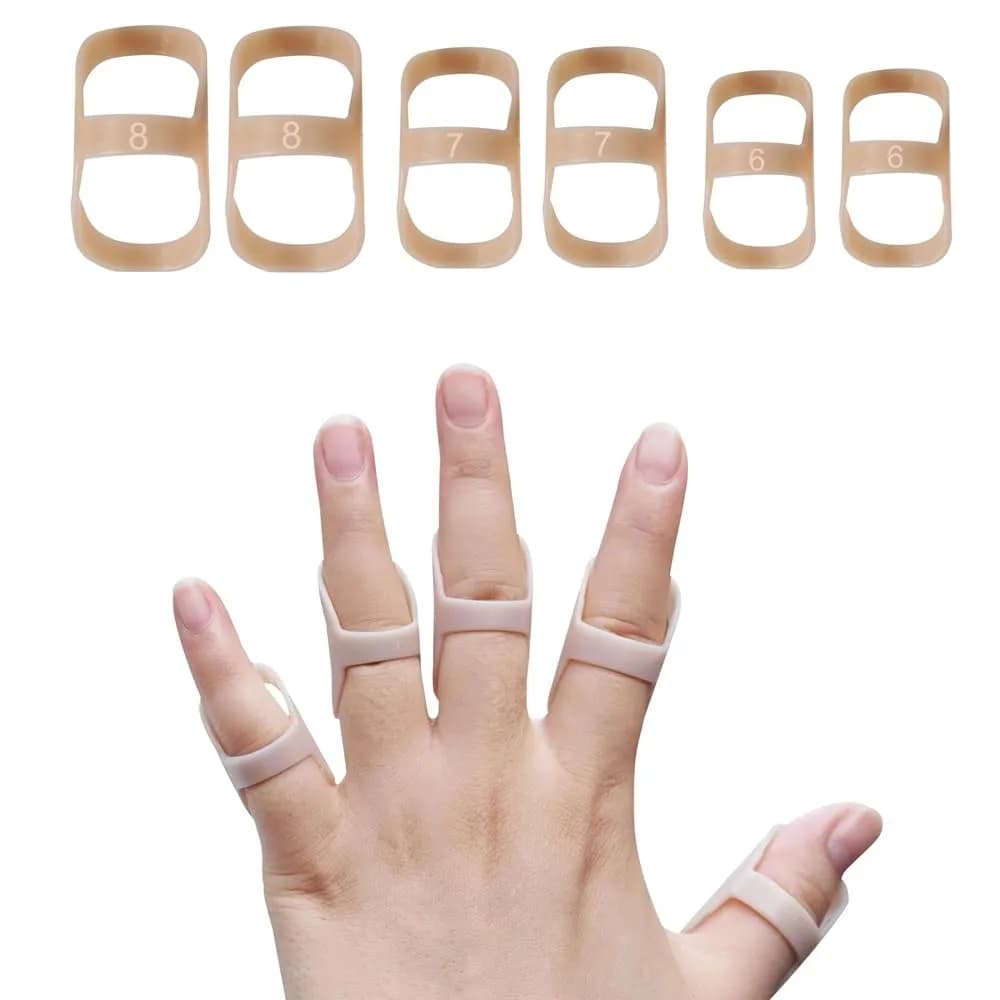 Soft Home 6 Pack Oval Finger Splints Size (6,6,7,7,8,8) | Waterproof, Breathable Support for Finger Pain Relief
