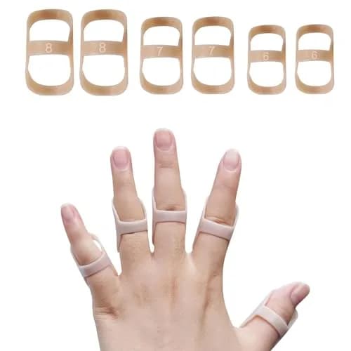 Soft Home 6 Pack Oval Finger Splints Size (6,6,7,7,8,8) | Waterproof, Breathable Support for Finger Pain Relief thumbnail 1
