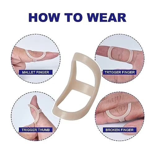 Soft Home 6 Pack Oval Finger Splints Size (6,6,7,7,8,8) | Waterproof, Breathable Support for Finger Pain Relief thumbnail 2
