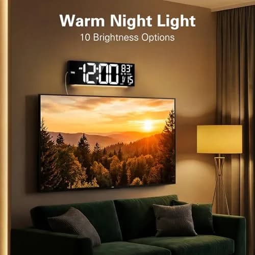 JALL 16-inch Digital Wall Clock with Timer & RGB Light | 40.6 cm (16 inches) thumbnail 6