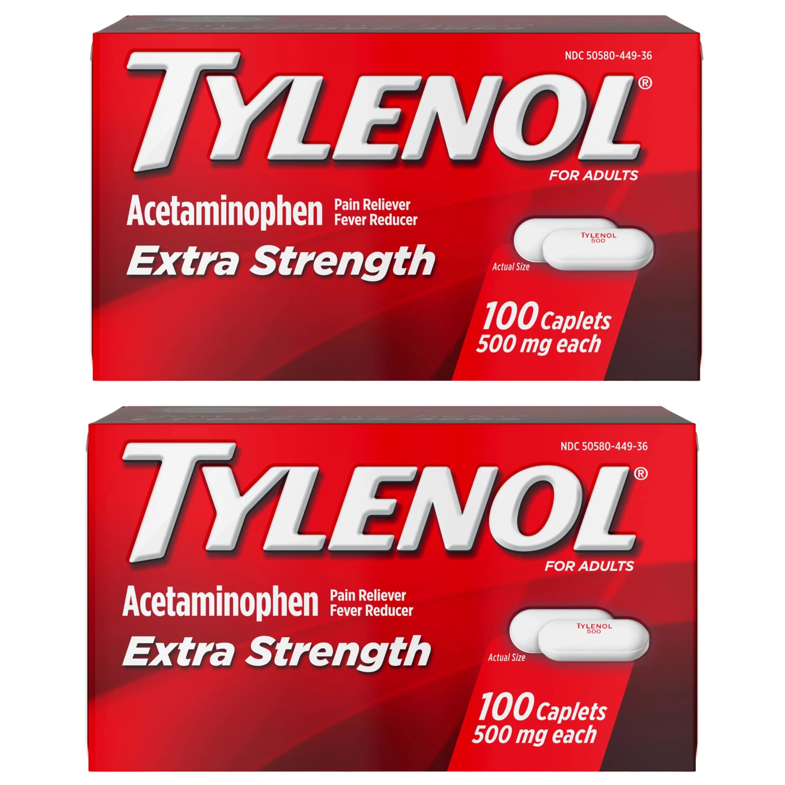 Tylenol Extra Strength Caplets, 500 mg Acetaminophen, 200 Count | Pain Reliever & Fever Reducer - main product image