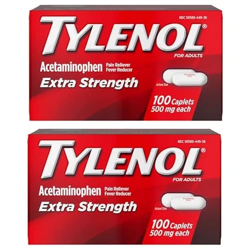 Tylenol Extra Strength Caplets, 500 mg Acetaminophen, 200 Count | Pain Reliever & Fever Reducer thumbnail 1
