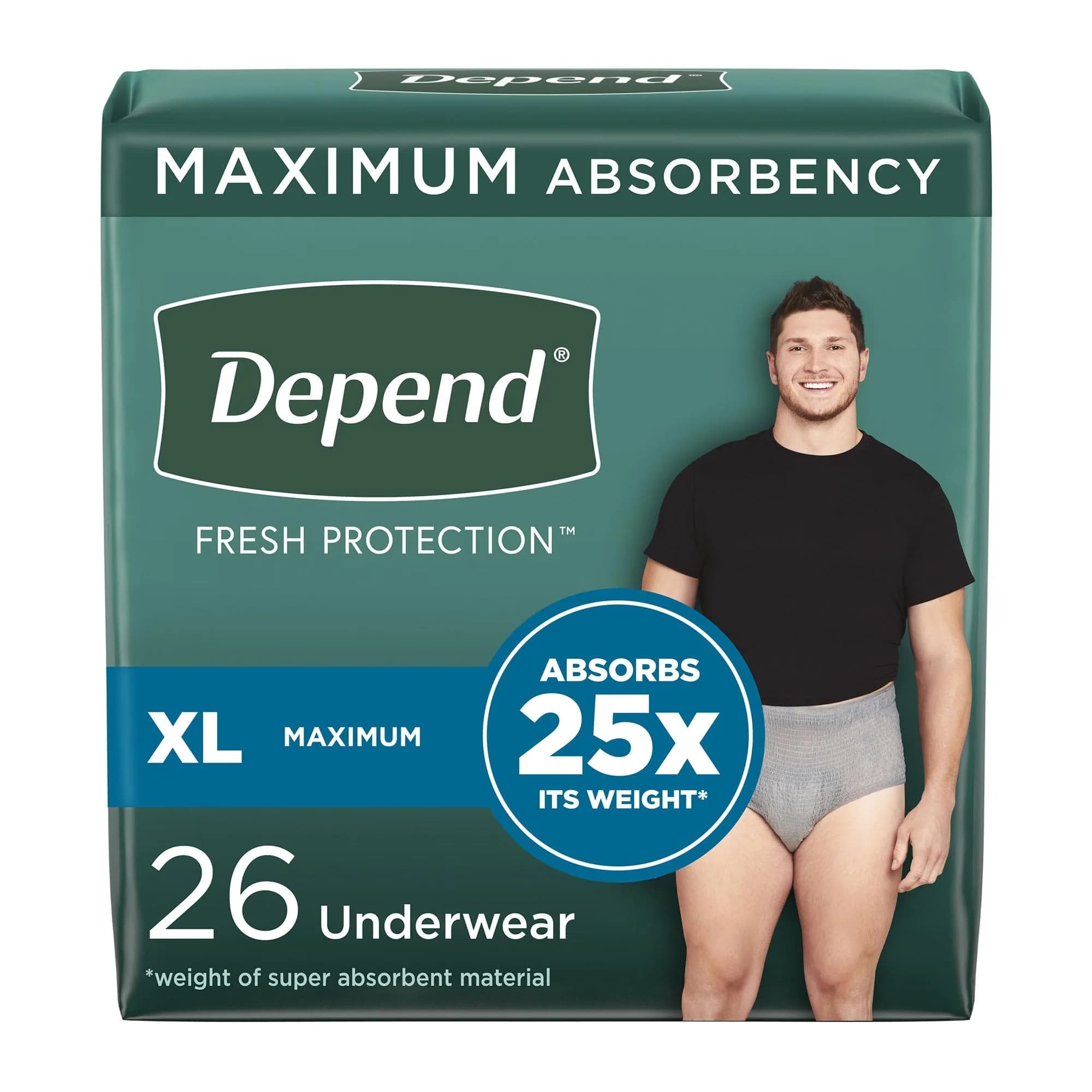 Depend Fresh Protection Men's Incontinence Underwear XL, 52 Ct | Maximum Absorbency for All-Day Comfort - view 3
