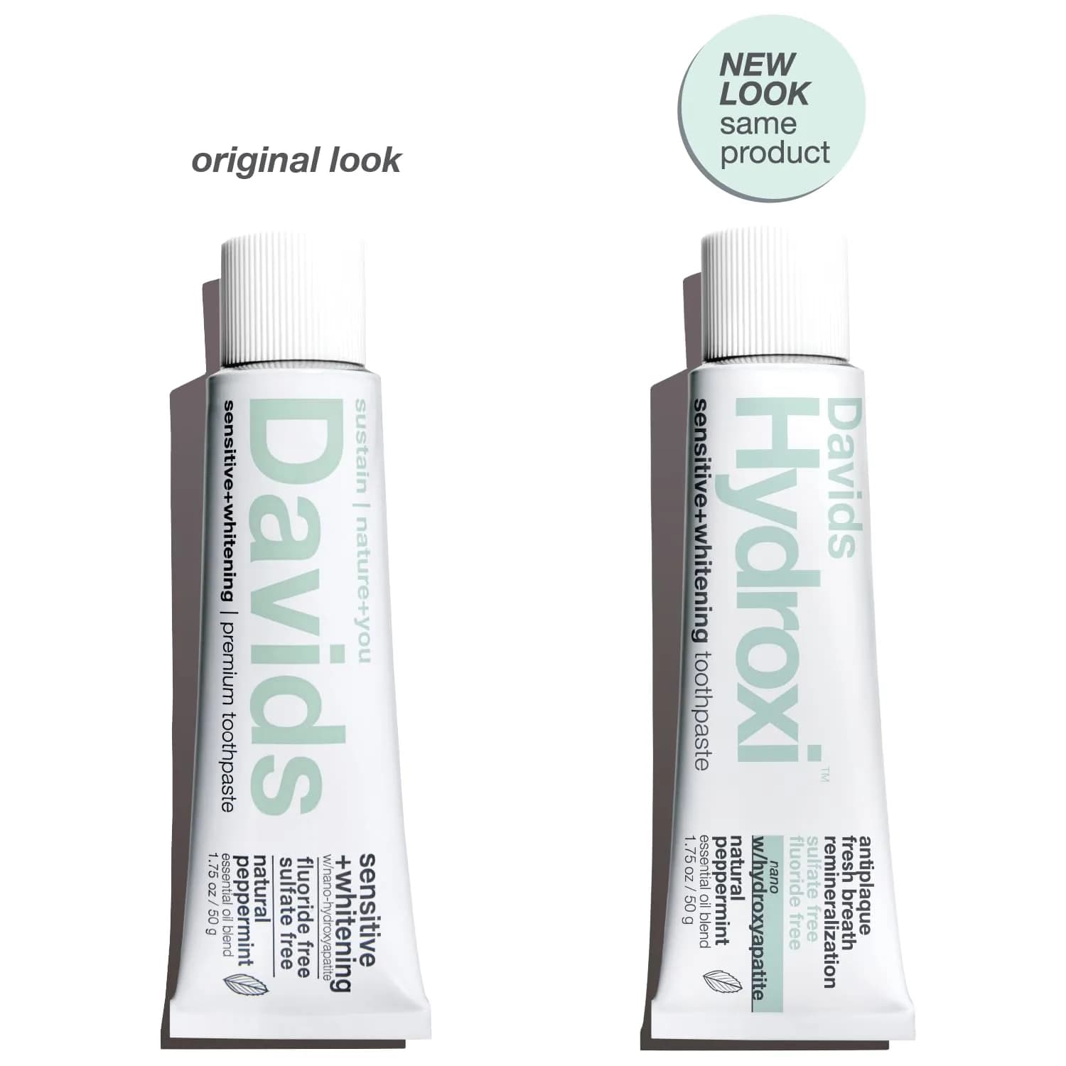 Davids Hydroxi Nano Hydroxyapatite Toothpaste Travel Size (1.75oz / 50g) | Remineralizing & Sensitive Support - view 2