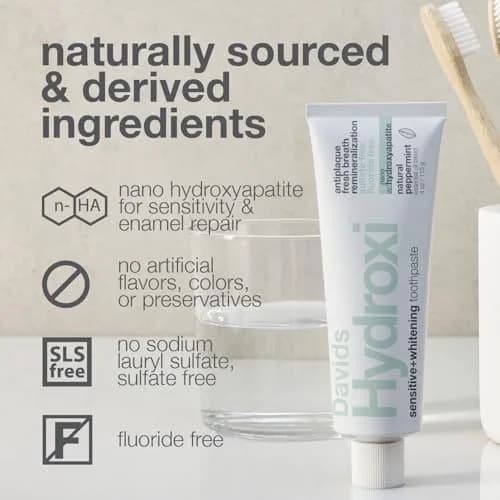 Davids Nano Hydroxyapatite Sensitive+Whitening Toothpaste 50g (1.75oz) | EWG Verified & Fluoride-Free thumbnail 5