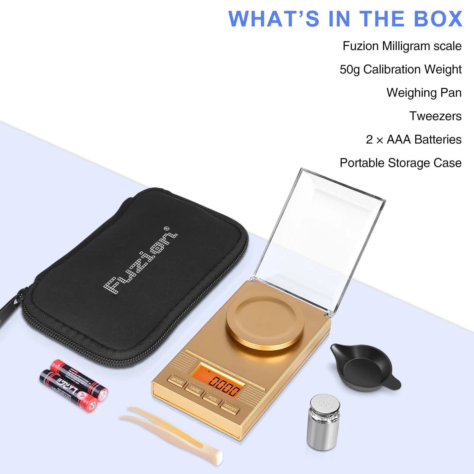 Fuzion Digital Milligram Scale 50g/0.001g, Powder Scale 6-in-1 Kit | High Precision Weighing Machine - view 7