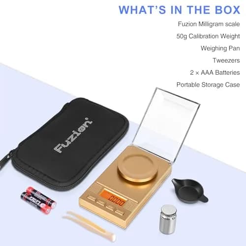 Fuzion Digital Milligram Scale 50g/0.001g, Powder Scale 6-in-1 Kit | High Precision Weighing Machine thumbnail 7