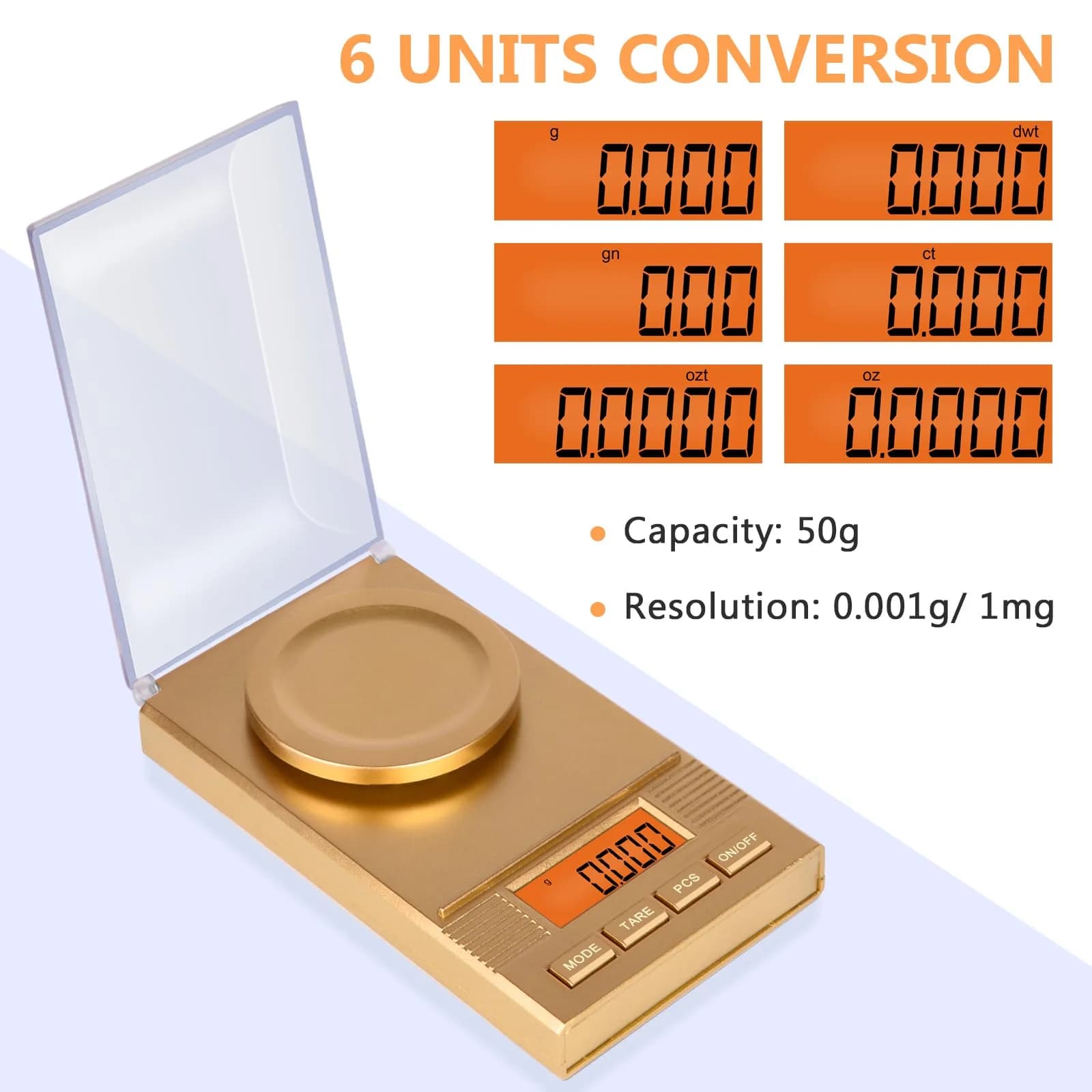 Fuzion Digital Milligram Scale 50g/0.001g, Powder Scale 6-in-1 Kit | High Precision Weighing Machine - view 2