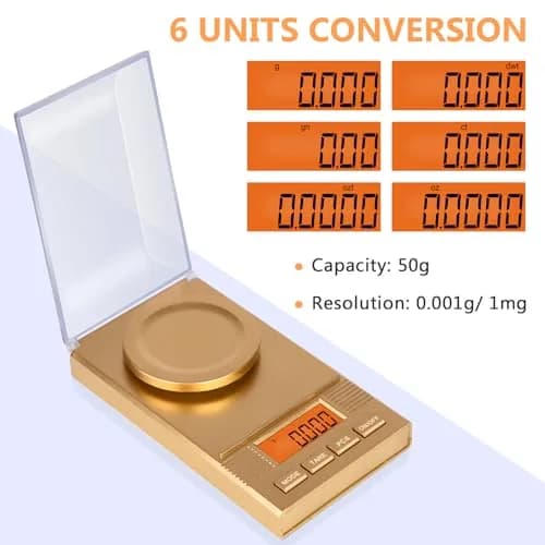 Fuzion Digital Milligram Scale 50g/0.001g, Powder Scale 6-in-1 Kit | High Precision Weighing Machine thumbnail 2