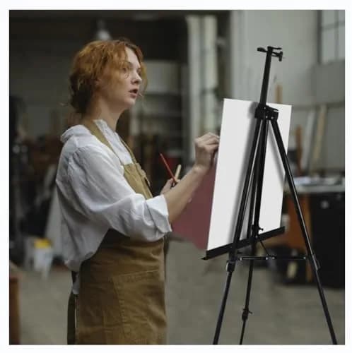 RRFTOK 72 Inch Adjustable Metal Art Easel Stand for Painting, Black 3-Pack | Stable H-Frame with Dual-Layer Display thumbnail 2