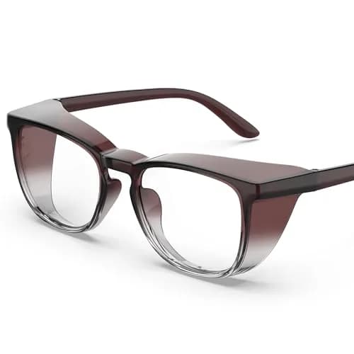 TOREGE Clear Safety Glasses Gradient Brown | Anti-Fog, Anti-Blue Light, UV Protection, ANSI Z87.1 Certified thumbnail 1