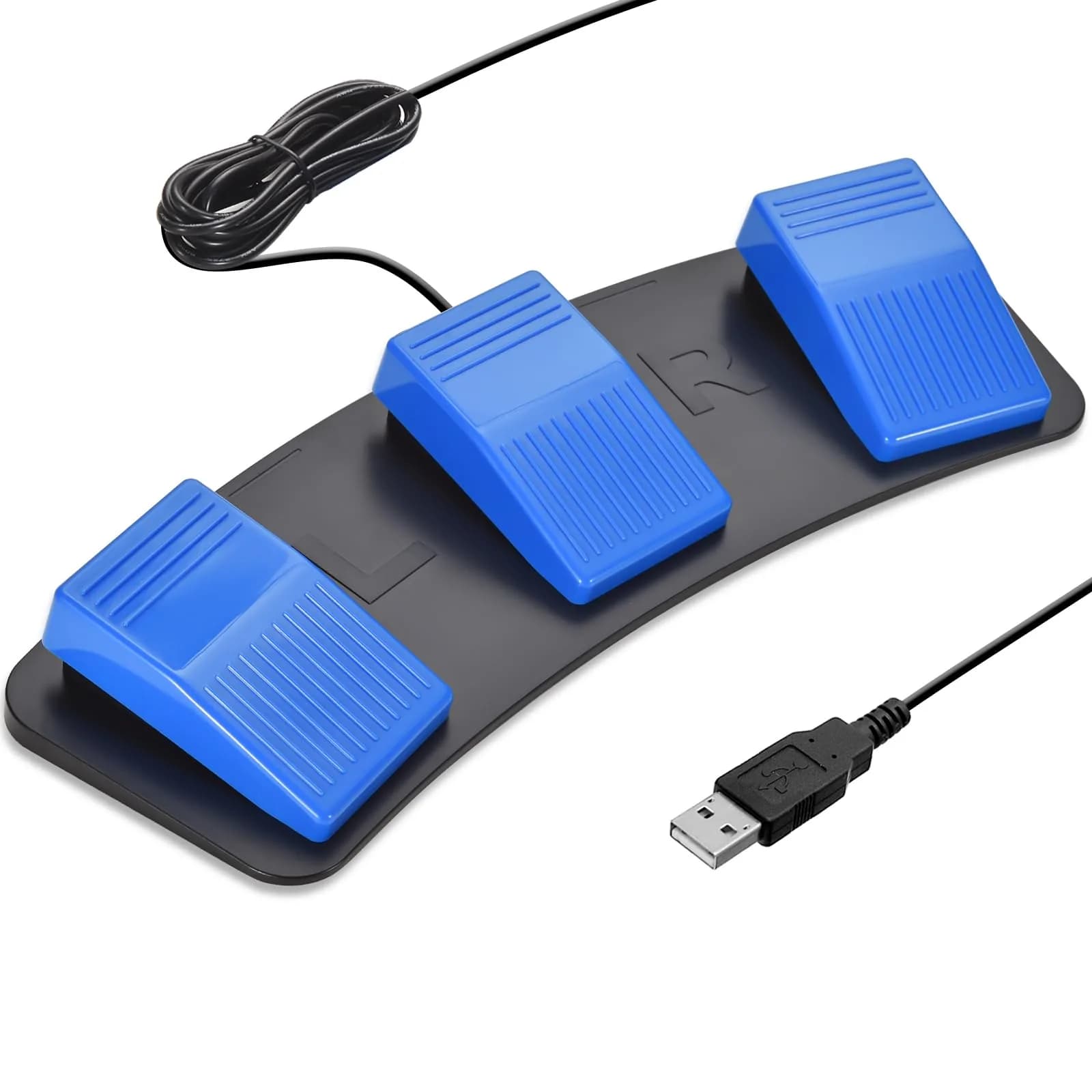 iKKEGOL Single USB Foot Pedal Switch | Programmable HID for PC, Mac, Linux (100mm x 62mm x 38mm) — Triple Pedal