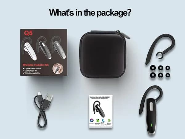 Jinreoo Bluetooth Headset V5.1 | Noise Cancellation, Long Battery, Universal Compatibility thumbnail 9