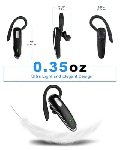 Jinreoo Bluetooth Headset V5.1 | Noise Cancellation, Long Battery, Universal Compatibility thumbnail 3