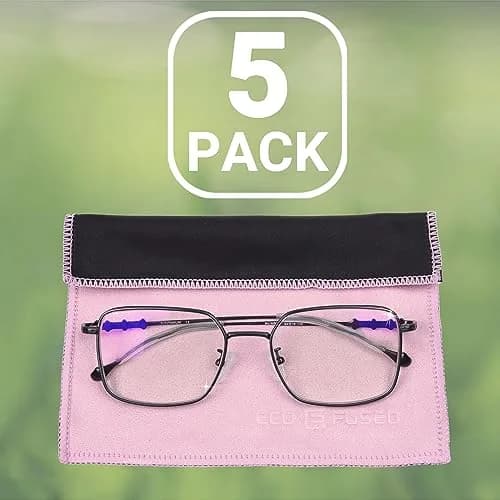 Eco-Fused Microfiber Cleaning Cloths 5 Pack 16.7 cm x 15.7 cm | Double-Sided Suede & Microfiber for Screens & Glasses thumbnail 8