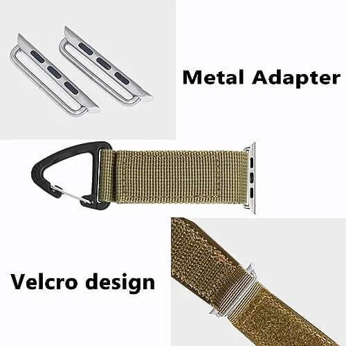 YwonShne Nylon Watch Strap Fob Clip Holder Carabiner for Apple Watch 38mm-49mm | Military Tactical Band Breathable Molle Webbing Canvas Keychain thumbnail 5