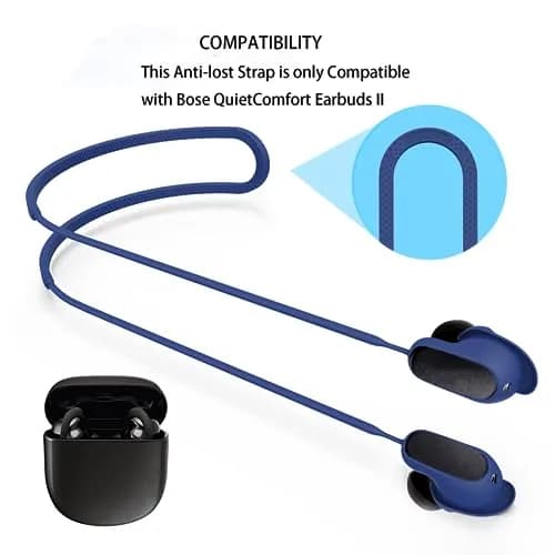 YBSCJHGR Anti-Lost Strap for Bose QuietComfort Earbuds | Silicone Neck Rope, Black, Compatible with QC Earbuds II thumbnail 3