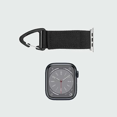 YwonShne Nylon Strap with Carabiner Clip for Apple Watch 38mm-49mm | Military Tactical Band for Outdoor Use thumbnail 5