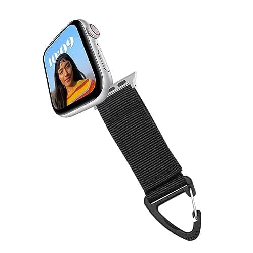 YwonShne Nylon Strap with Carabiner Clip for Apple Watch 38mm-49mm | Military Tactical Band for Outdoor Use thumbnail 6