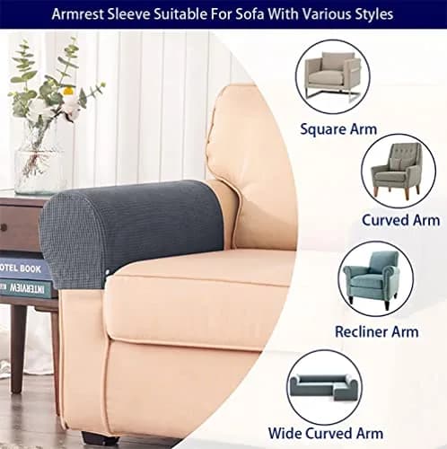 Chaexii Elastic Polyester Sofa Arm Cover 45.5-53cm | Scratch Resistant & Durable thumbnail 6