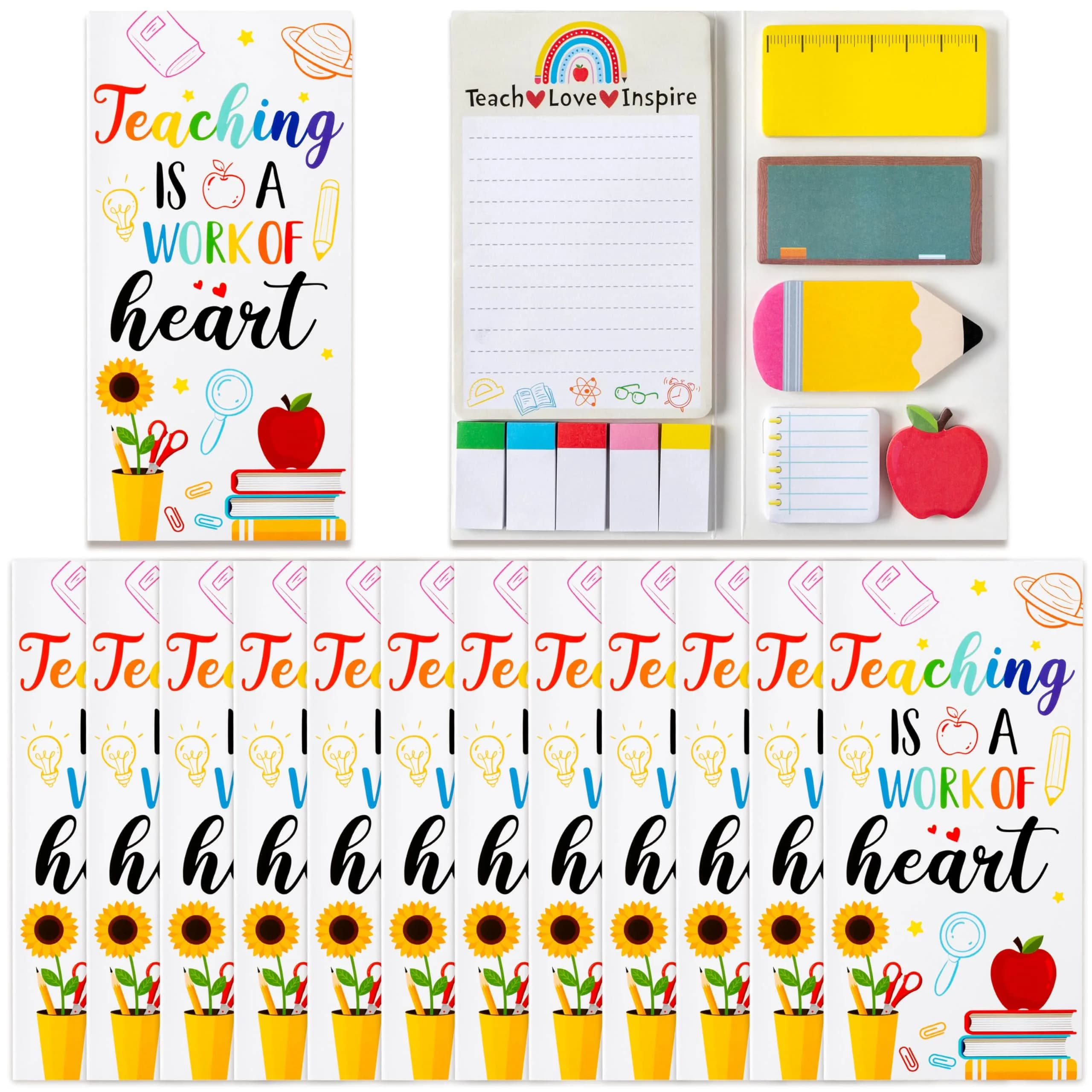 Xqumoi Sticky Notes Set, 550 Sheets, Self-Stick Note Pads, Page Marker Bundle | Bulk Pack for Office & School