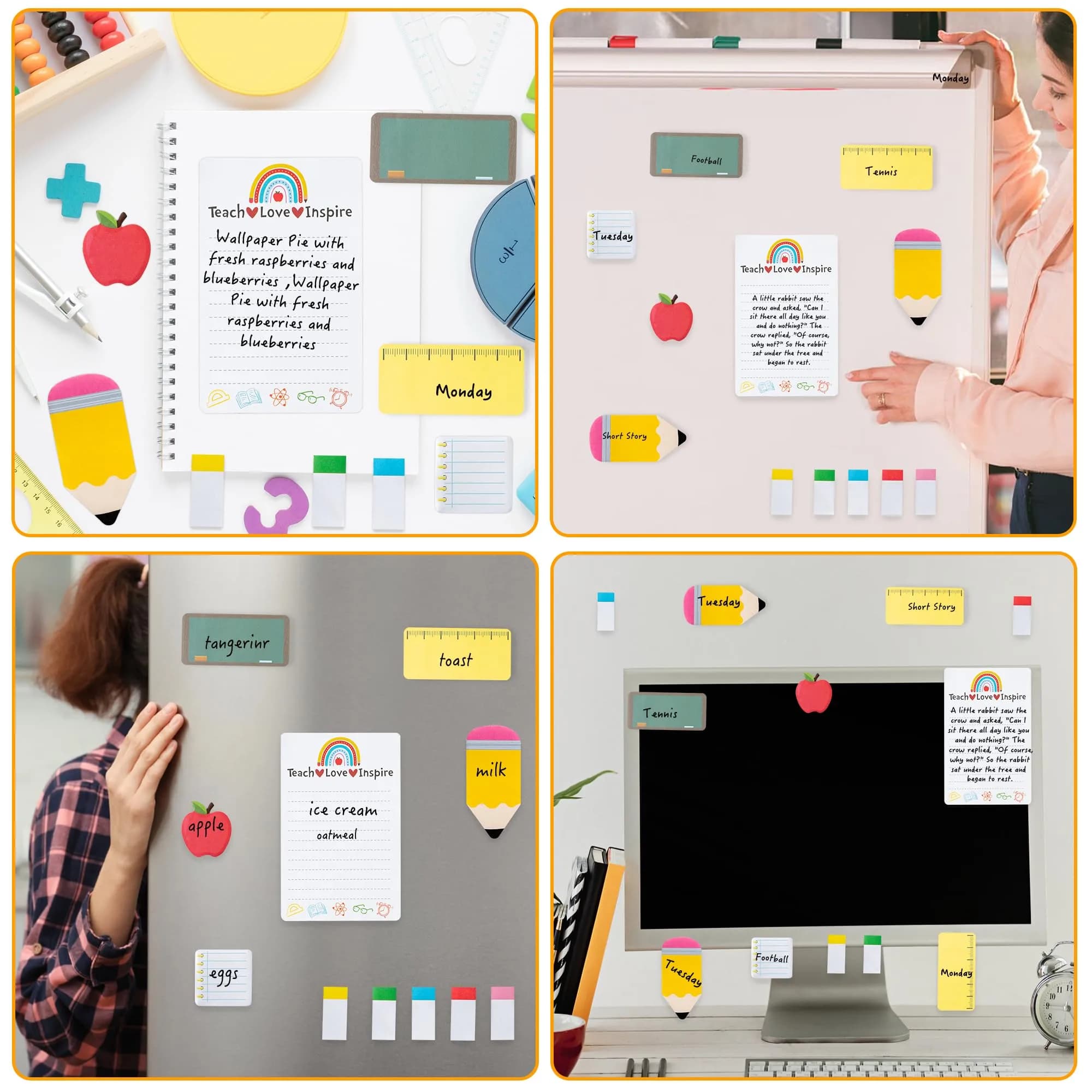 Xqumoi Sticky Notes Set, 550 Sheets, Self-Stick Note Pads, Page Marker Bundle | Bulk Pack for Office & School - view 6