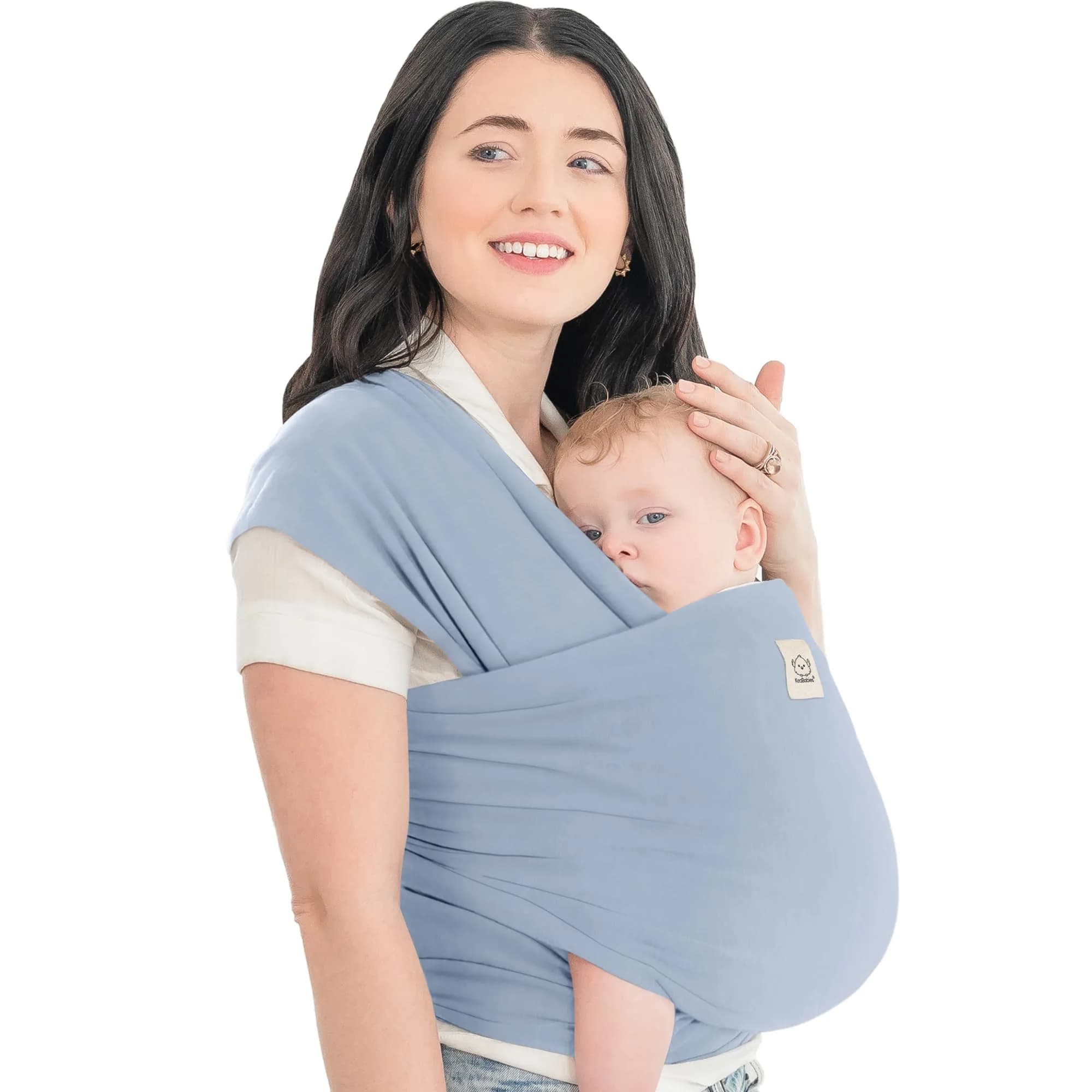 KeaBabies Original Baby Wrap Carrier - Powder Blue, One Size - main product image