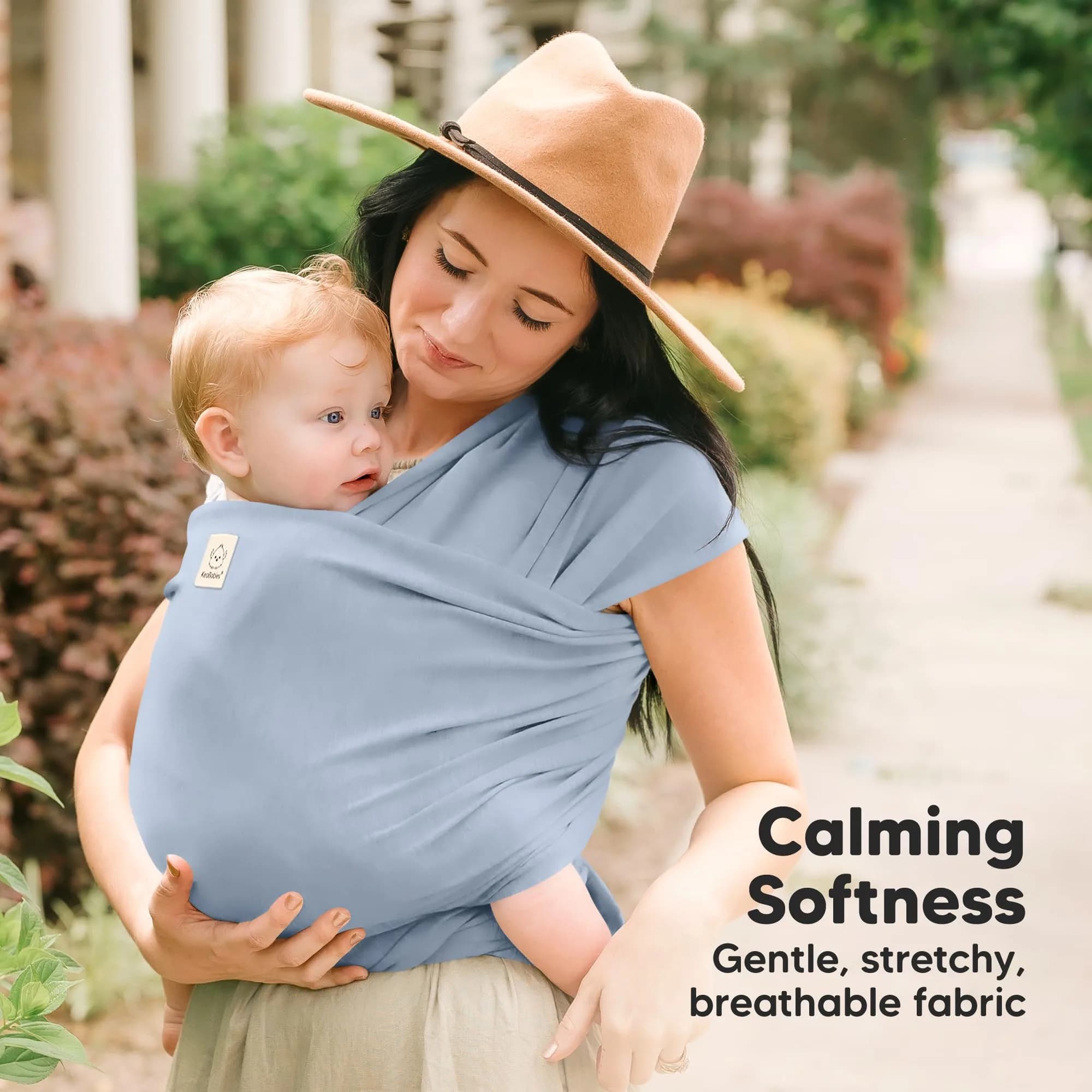 KeaBabies Original Baby Wrap Carrier - Powder Blue, One Size - view 3
