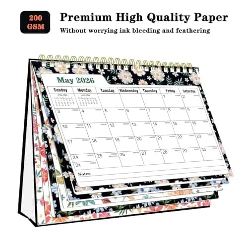 Ymumuda Floral Desk Calendar 2026-2027 20cm (8") x 15cm (6") | Academic Year Planner with To-Do Lists thumbnail 7